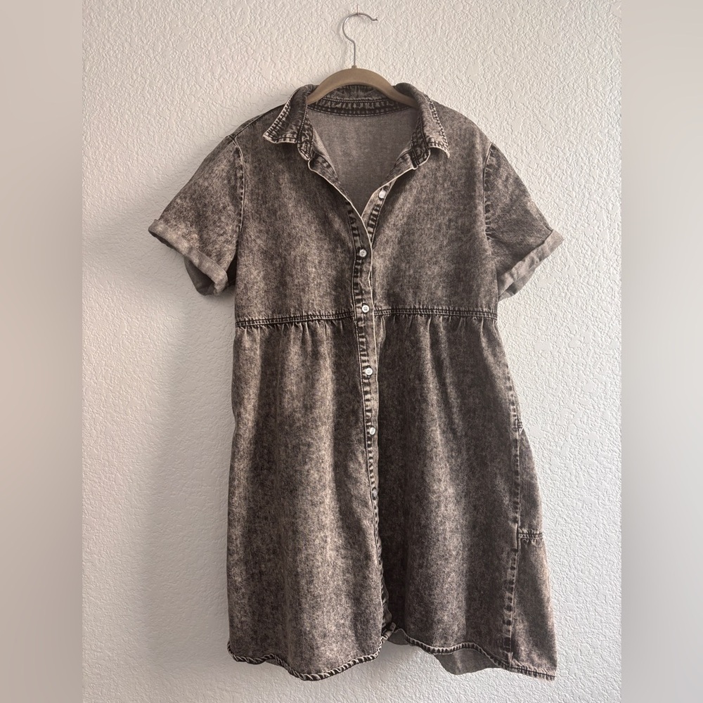 Stylish Distressed Black Denim Dress